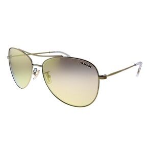 *NWT* Coach L1013 HC 7079 90055A Shiny Light Gold Aviator Sunglasses